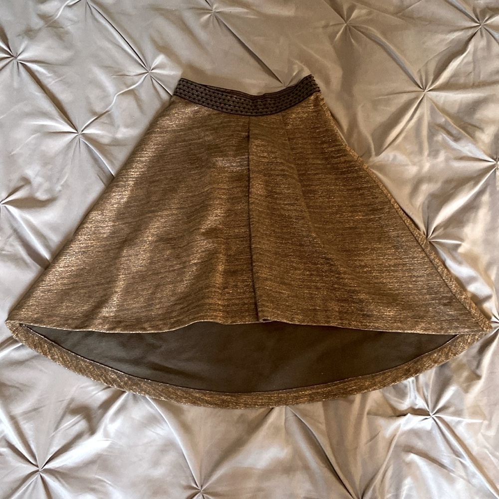Anthropologie gold/grey skirt with stretch waistband